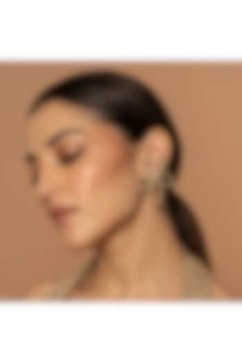 Gold Glass Beaded Stud Earrings by Deepa Gurnani at Pernia's Pop Up Shop