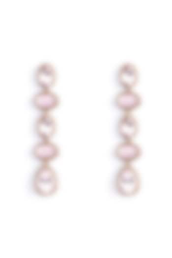 Pink Glass Crystal & Beaded Dangler Earrings by Deepa Gurnani at Pernia's Pop Up Shop