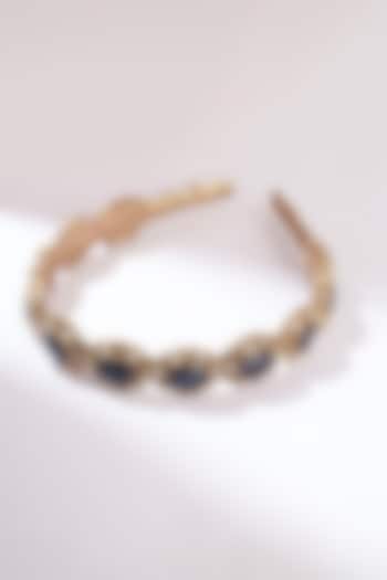 Black Hand Embroidered Headband by Deepa Gurnani at Pernia's Pop Up Shop