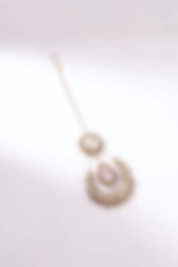 Multi-Colored Glass Beaded & Glass Crystal Maangtikka by Deepa Gurnani at Pernia's Pop Up Shop