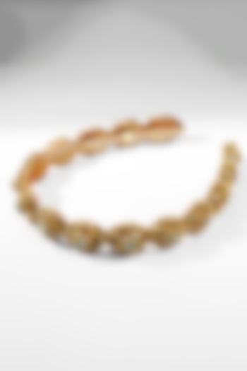 Gold Glass Beaded & Crystal Woven Headband by Deepa Gurnani at Pernia's Pop Up Shop