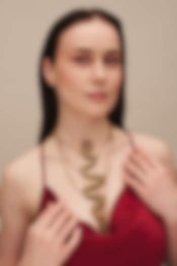 Gold Finish Glass Beaded Medusa Necklace by Deepa Gurnani at Pernia's Pop Up Shop