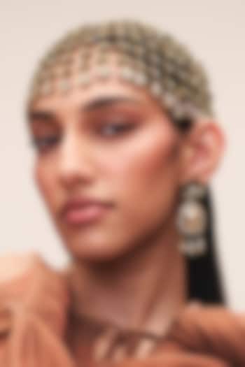 Gold Finish Glass Beaded Asmi Hair Accessory by Deepa Gurnani at Pernia's Pop Up Shop
