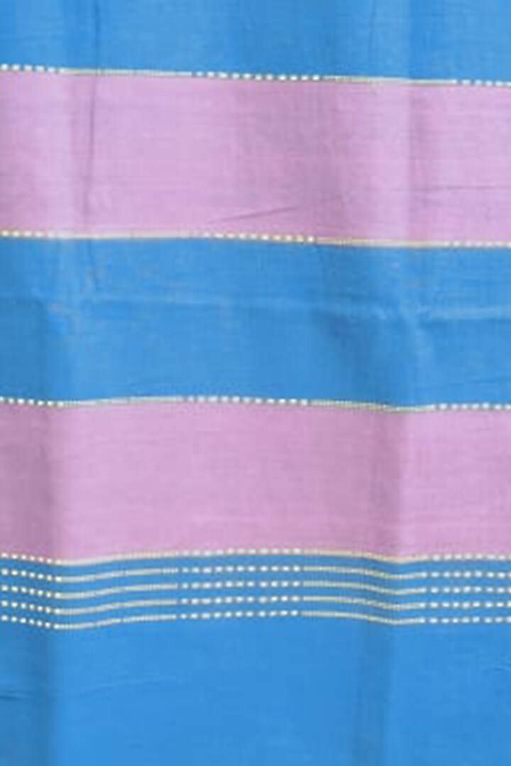 Blue & Pink Striped Handwoven Stole by Dipika Kakati at Pernia's Pop Up Shop
