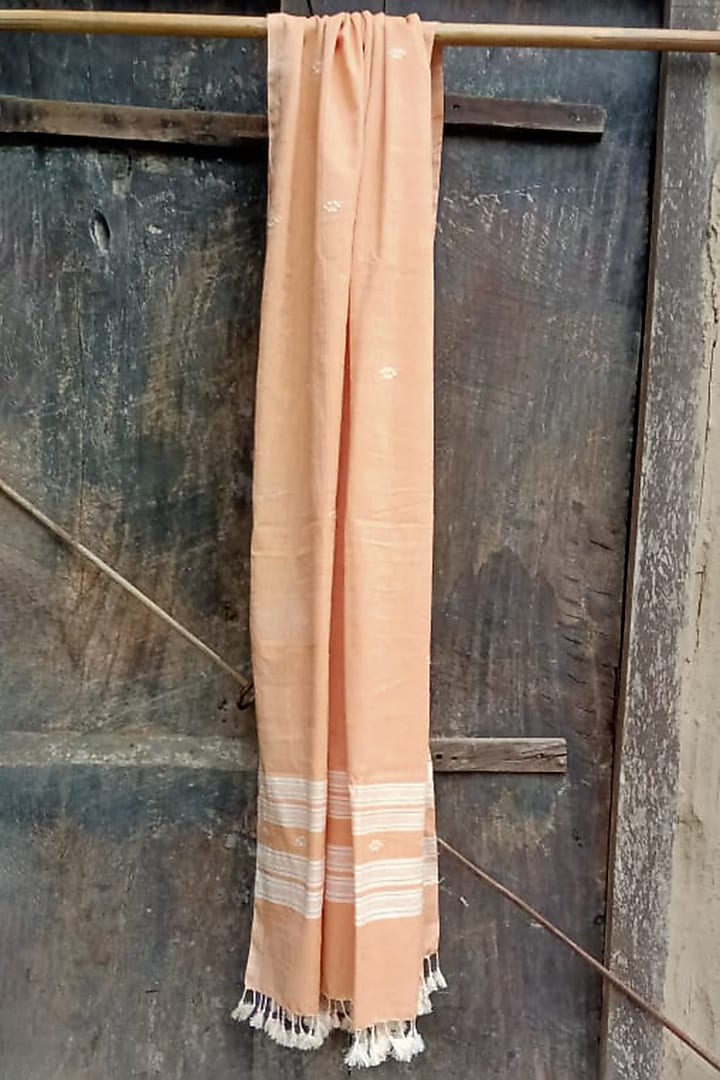Orange Handwoven Stole by Dipika Kakati at Pernia's Pop Up Shop