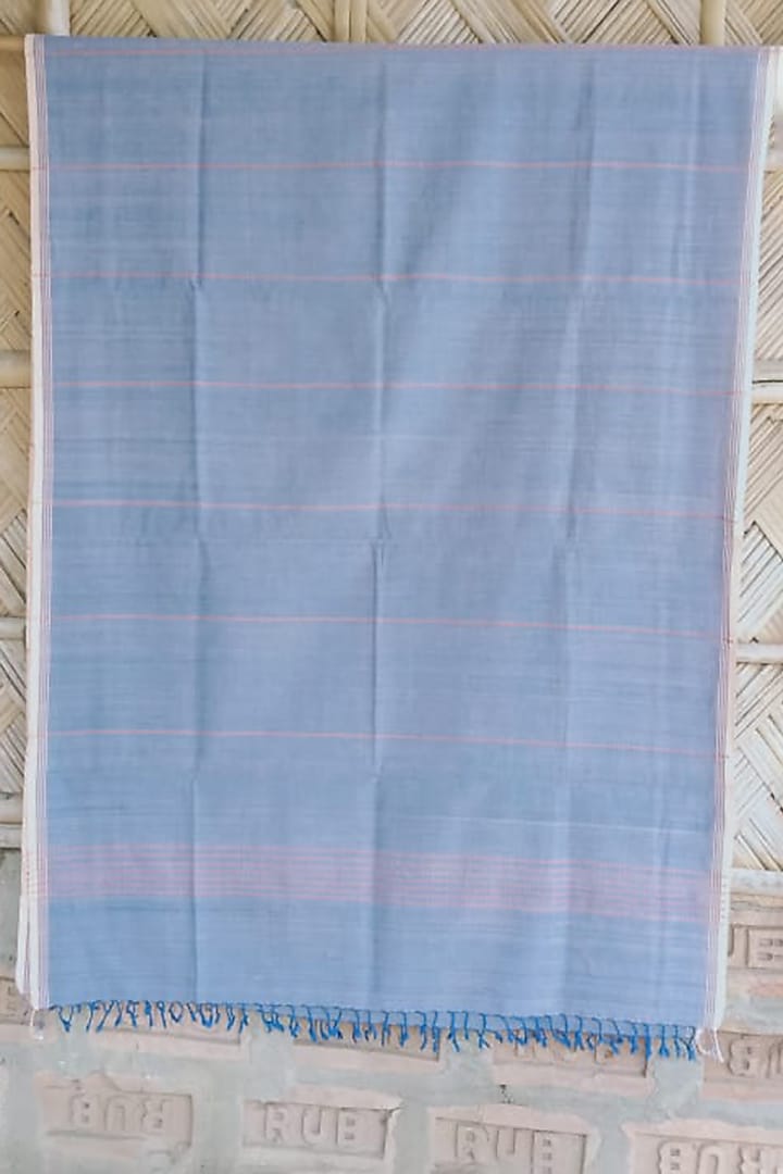 Sky Blue Handwoven Dupatta by Dipika Kakati at Pernia's Pop Up Shop