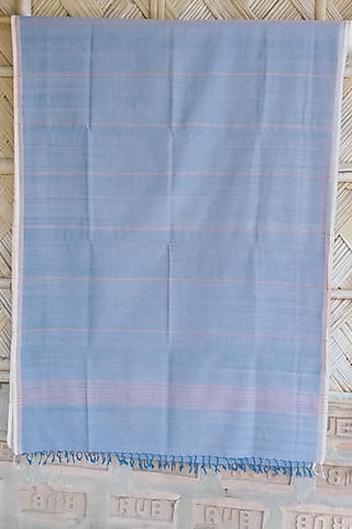 Sky Blue Handwoven Dupatta by Dipika Kakati