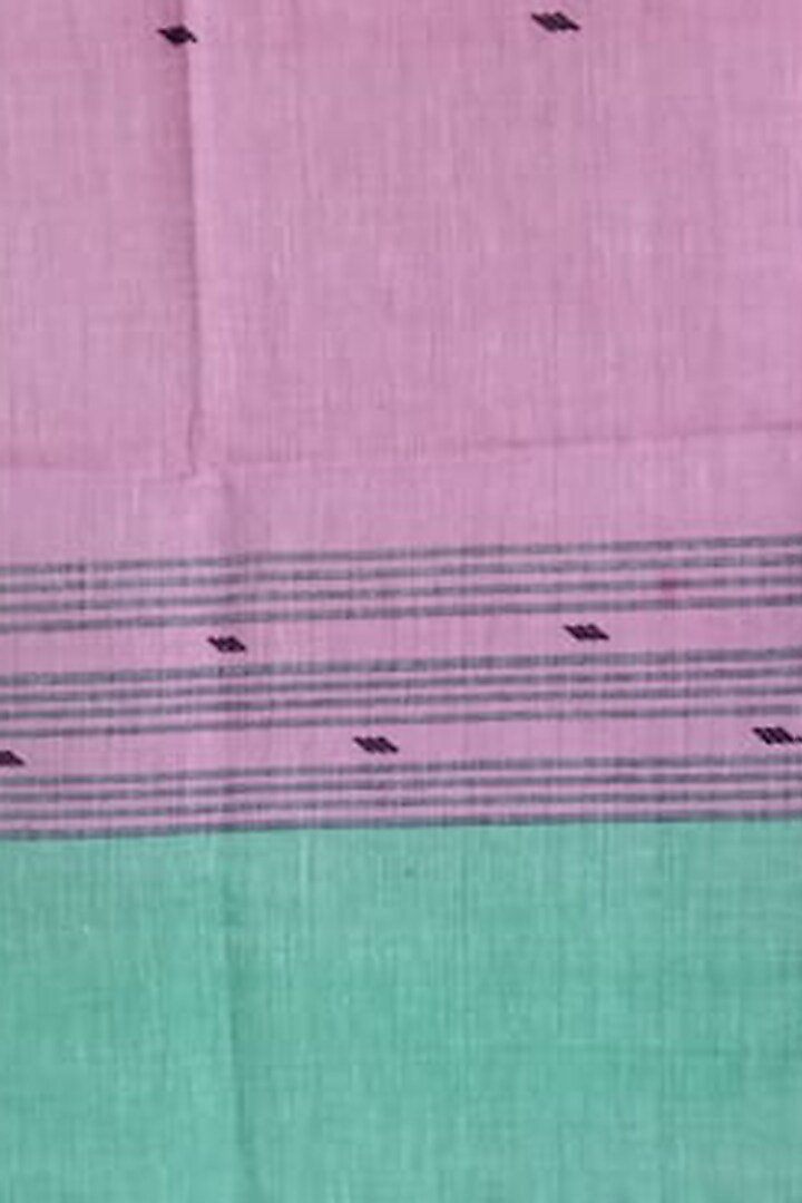 Pink & Black Stripes Handwoven Dupatta by Dipika Kakati at Pernia's Pop Up Shop