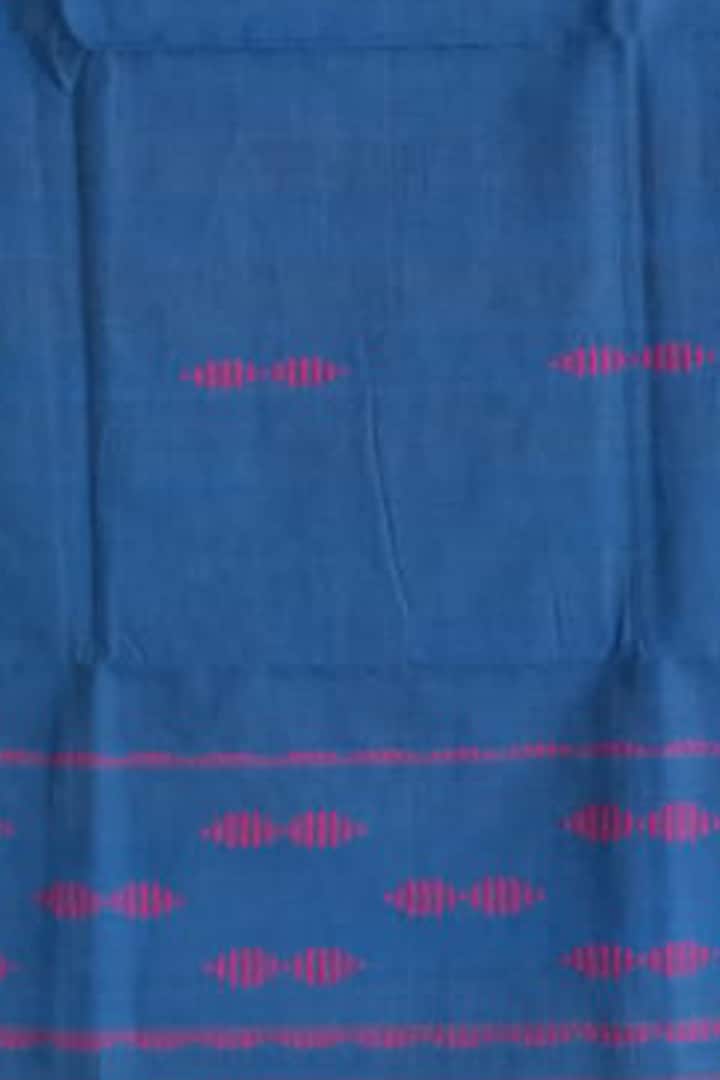 Blue & Pink Handwoven Dupatta by Dipika Kakati at Pernia's Pop Up Shop