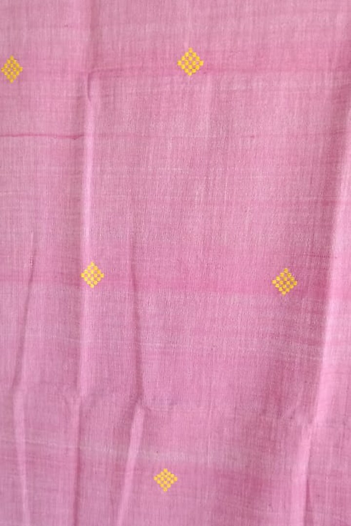 Pink & Yellow Handwoven Dupatta by Dipika Kakati at Pernia's Pop Up Shop
