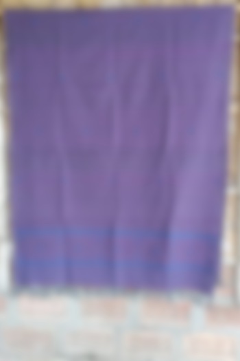 Purple & Blue Handwoven Dupatta by Dipika Kakati