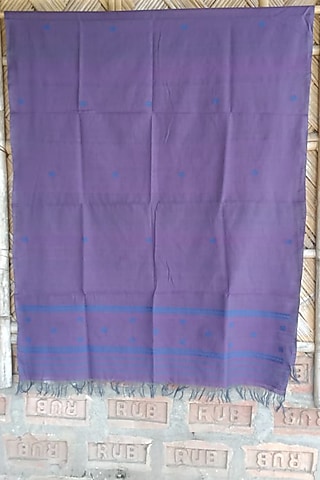 Purple & Blue Handwoven Dupatta by Dipika Kakati