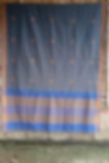 Blue & Orange Handwoven Saree by Dipika Kakati at Pernia's Pop Up Shop