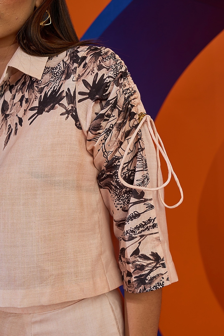 Ivory Art Twill Printed Co-Ord Set by DRAMEBAAZ at Pernia's Pop Up Shop