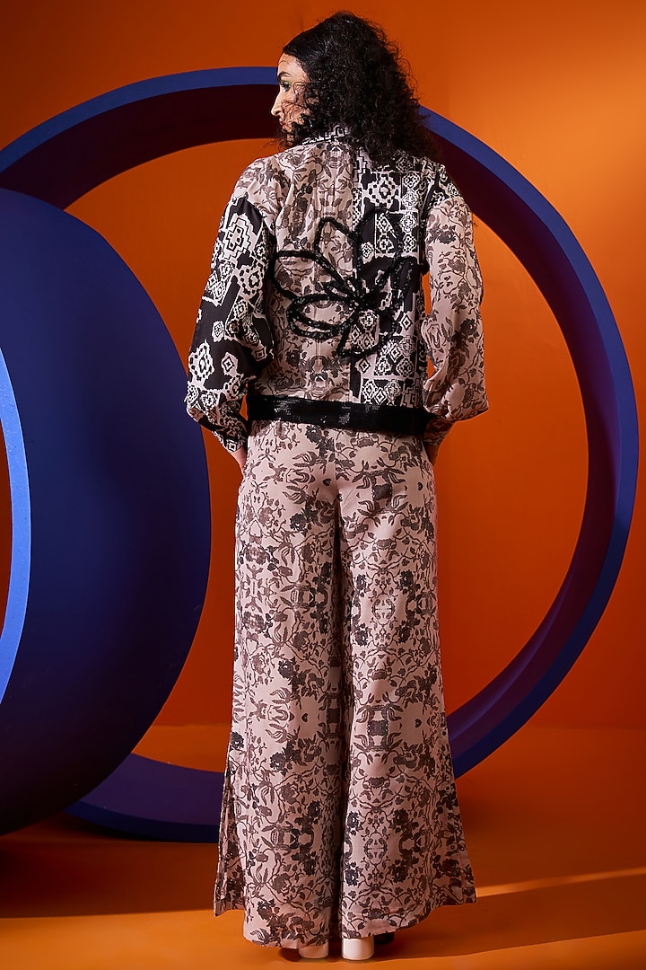 Black & White Muslin Printed Jacket Set by DRAMEBAAZ at Pernia's Pop Up Shop