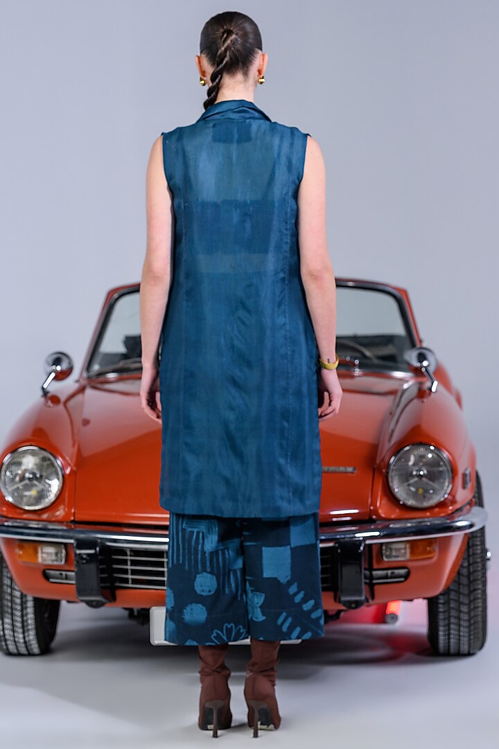 Dark Blue Cotton Denim Twill Jacket Set by DRAMEBAAZ at Pernia's Pop Up Shop