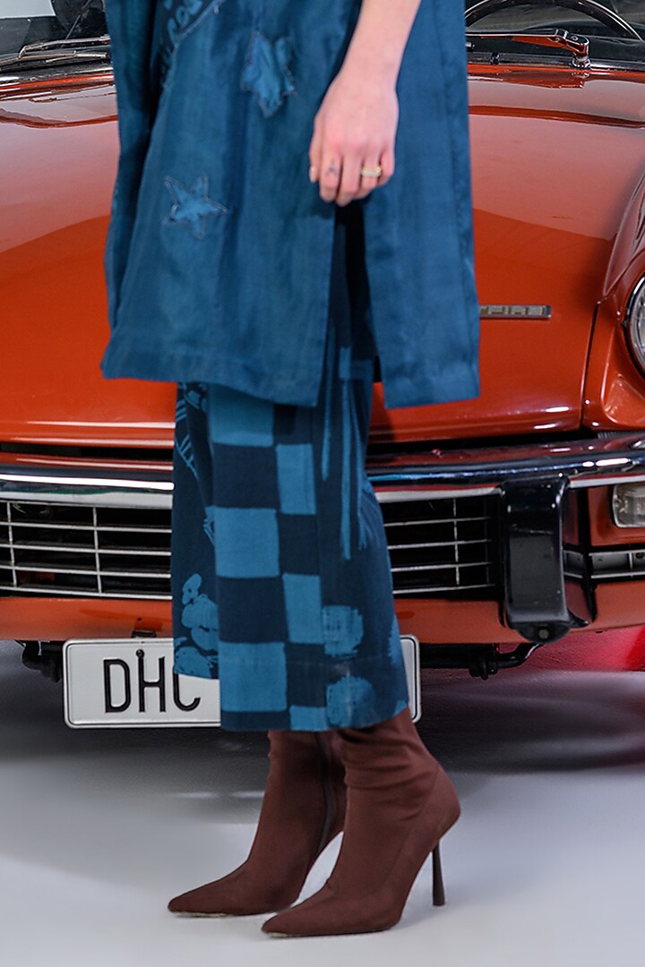 Dark Blue Cotton Denim Twill Jacket Set by DRAMEBAAZ at Pernia's Pop Up Shop