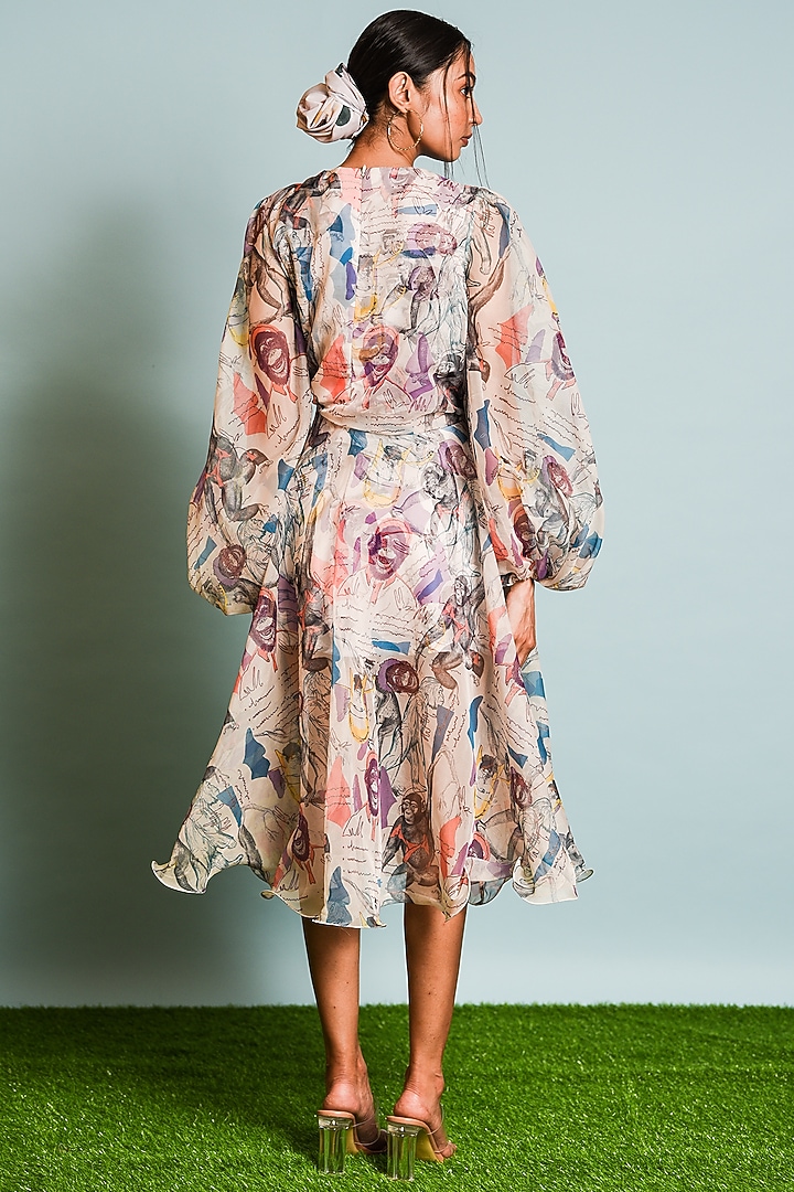 Ivory Digital Printed Skirt Set by DRAMEBAAZ at Pernia's Pop Up Shop