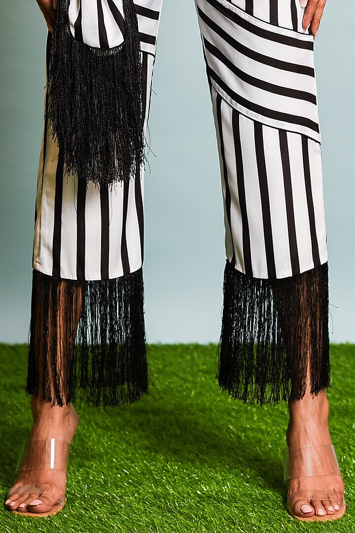 White Striped Co-Ord Set by DRAMEBAAZ at Pernia's Pop Up Shop