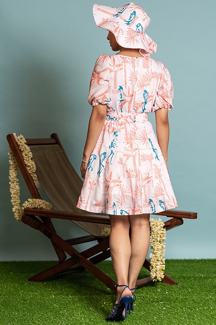 White Digital Printed Summer Dress by DRAMEBAAZ at Pernia's Pop Up Shop