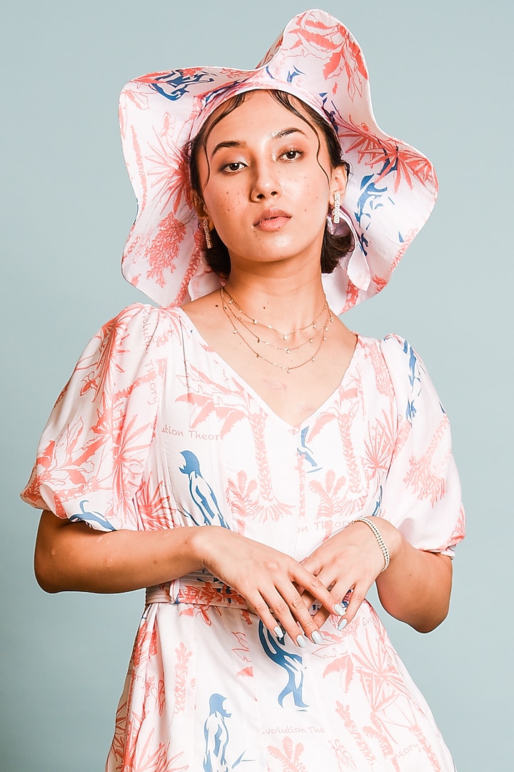 White Digital Printed Summer Dress by DRAMEBAAZ at Pernia's Pop Up Shop