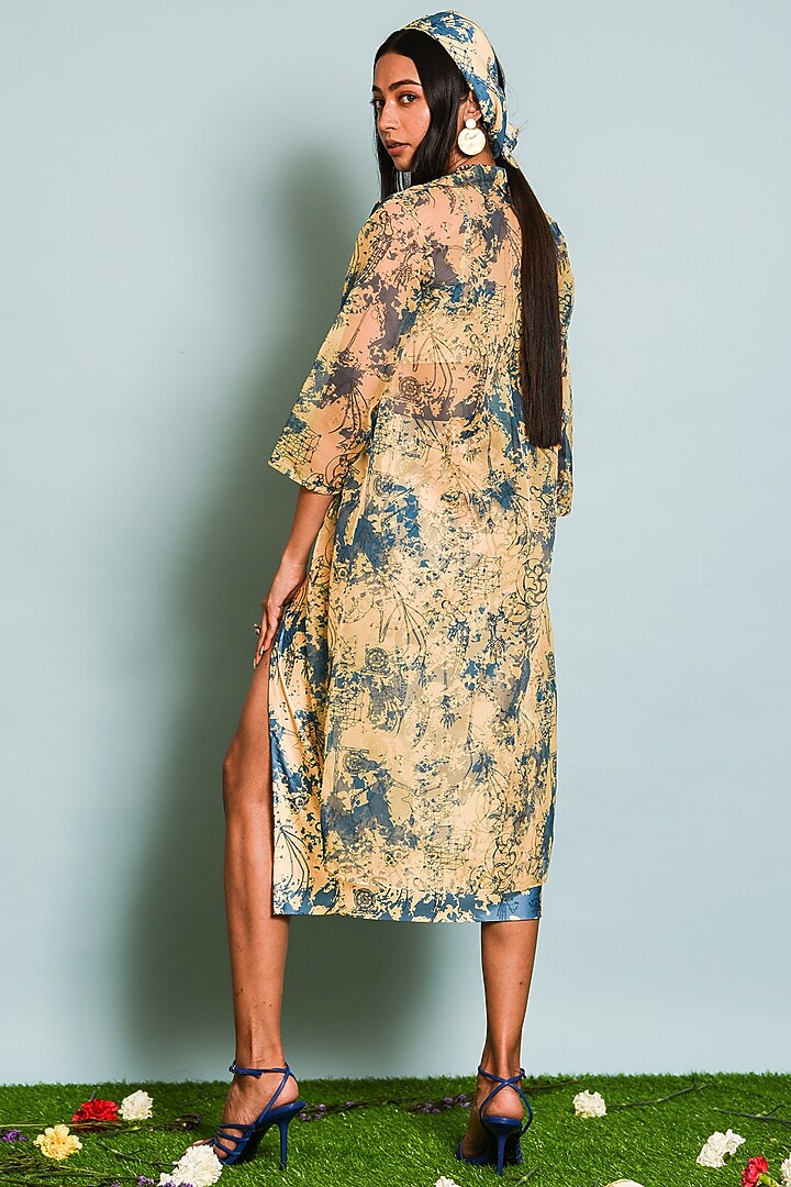Yellow Printed Skirt Set by DRAMEBAAZ at Pernia's Pop Up Shop