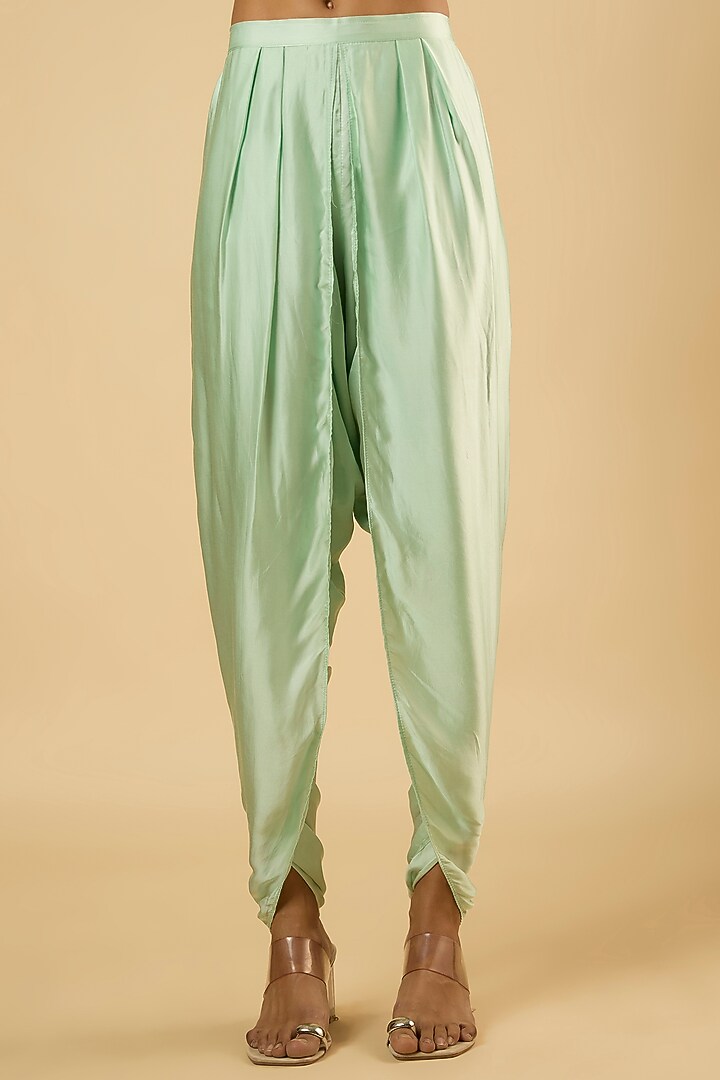 Mint Green Georgette Sequins Embroidered Kurta Set by Dori & Co. at Pernia's Pop Up Shop