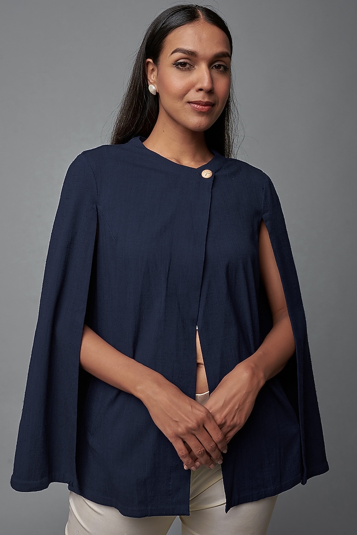 Blue Cotton Linen Co-Ord Set by Blue Lotus at Pernia's Pop Up Shop