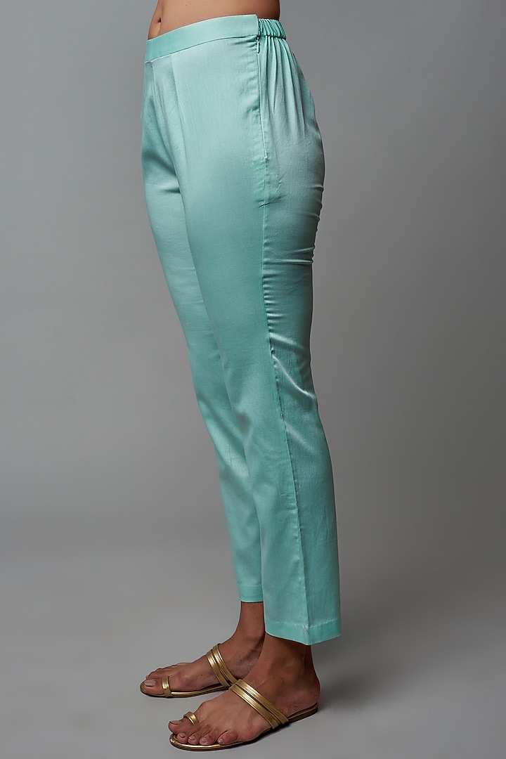 Blue Crepe Kaftan Set by Blue Lotus at Pernia's Pop Up Shop