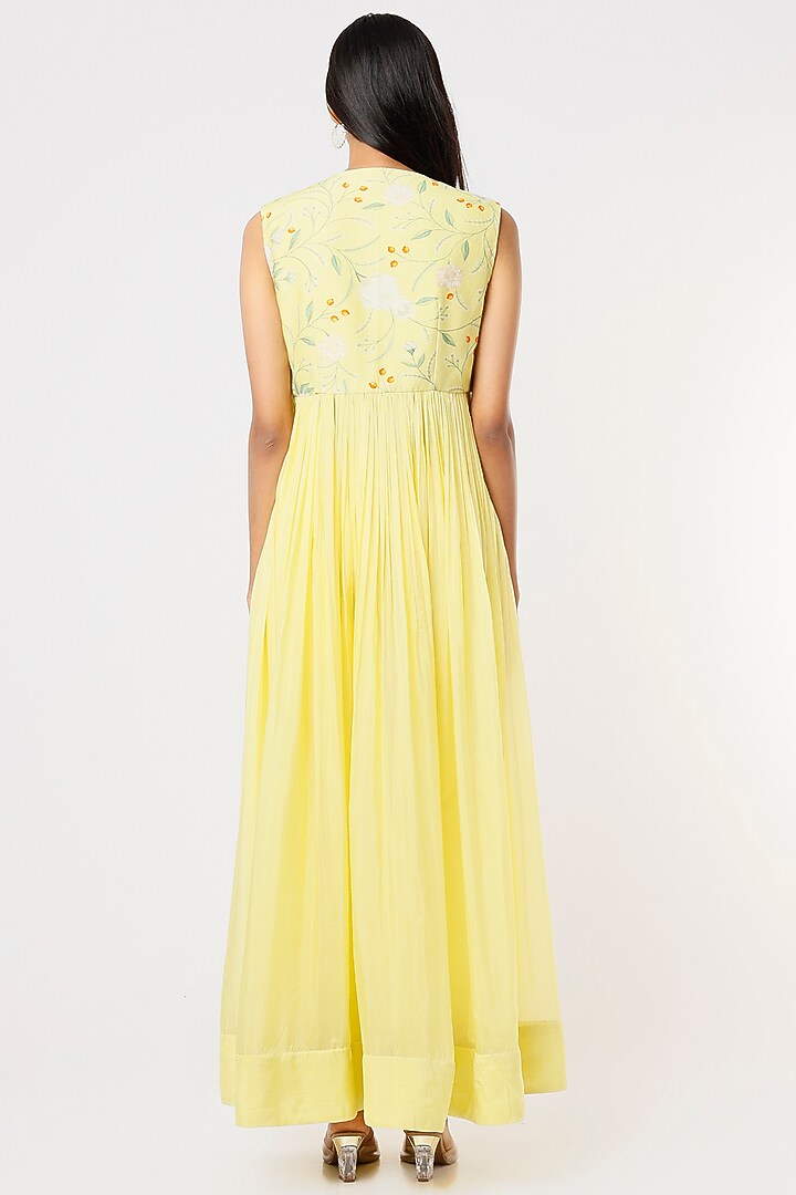 Yellow Embroidered Jacket Set by Blue Lotus at Pernia's Pop Up Shop