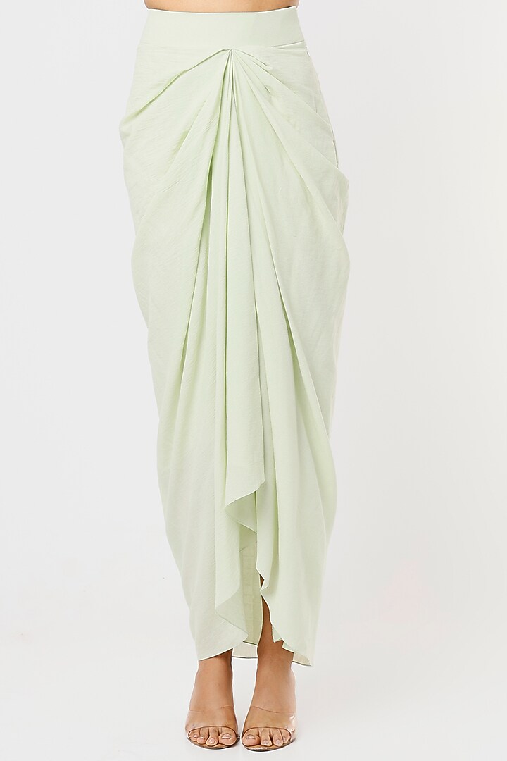 Mint Organza Zardosi Embroidered Cape Set by Blue Lotus at Pernia's Pop Up Shop