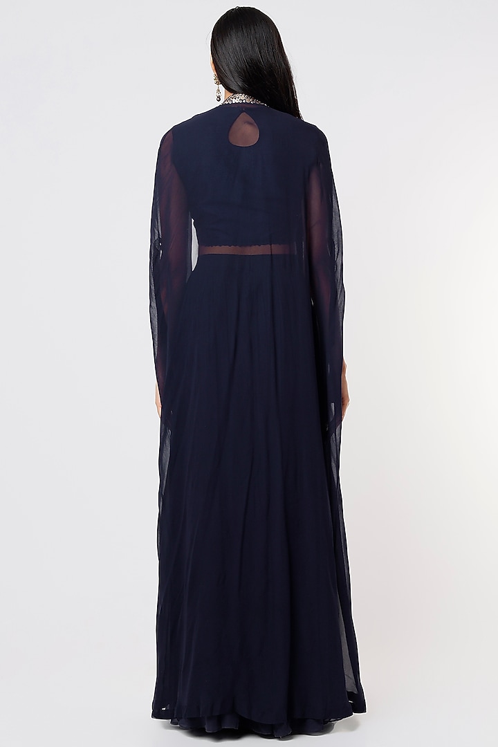 Blue Georgette Skirt Set by Blue Lotus at Pernia's Pop Up Shop