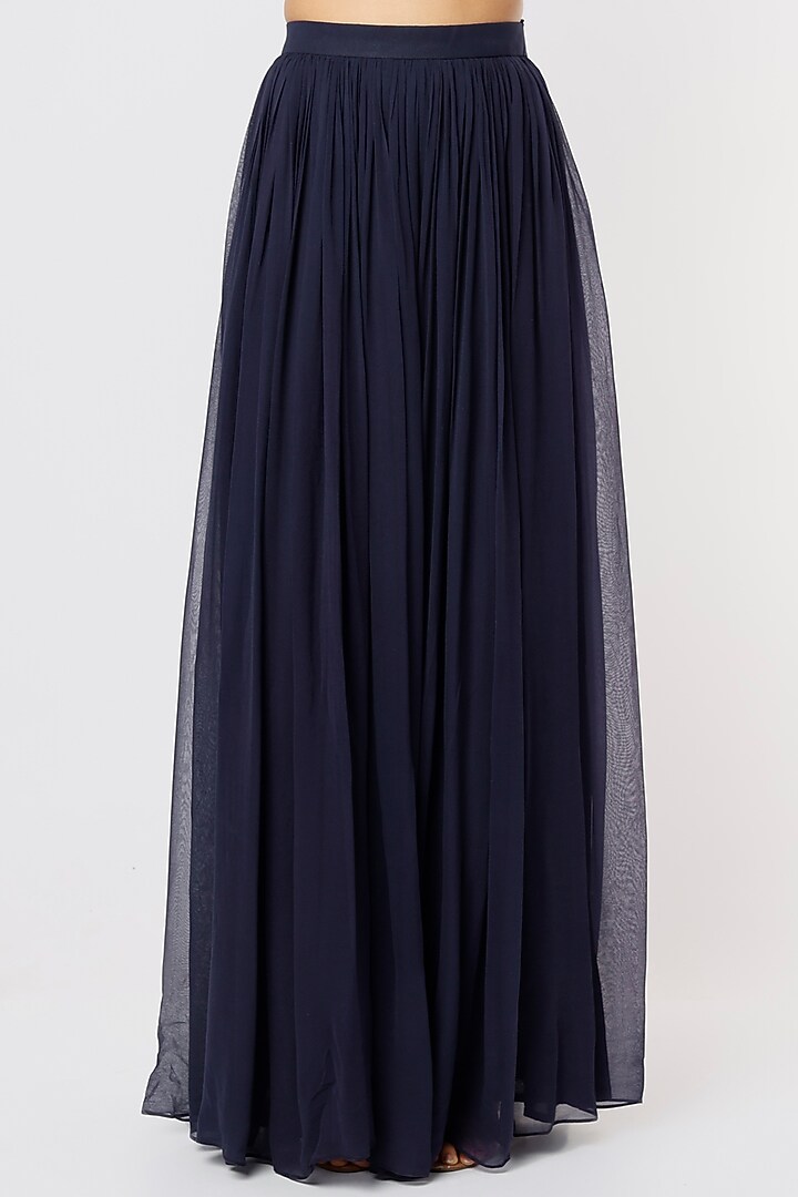 Blue Georgette Skirt Set by Blue Lotus at Pernia's Pop Up Shop