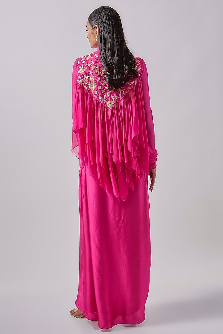 Fuchsia Silk Skirt Set  by Blue Lotus at Pernia's Pop Up Shop