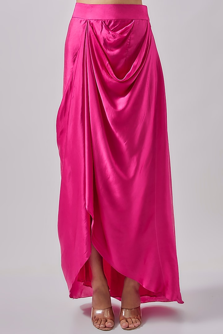 Fuchsia Silk Skirt Set  by Blue Lotus at Pernia's Pop Up Shop
