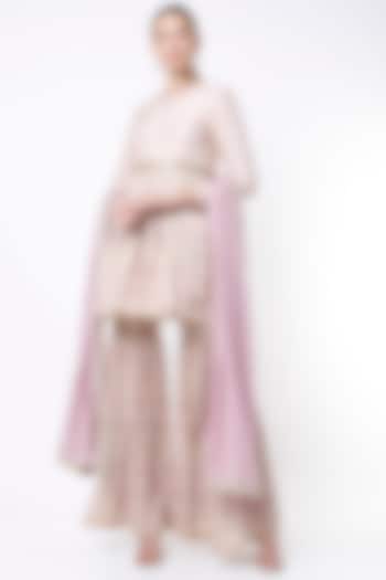 Lavender Printed Gharara Set by Blue Lotus at Pernia's Pop Up Shop