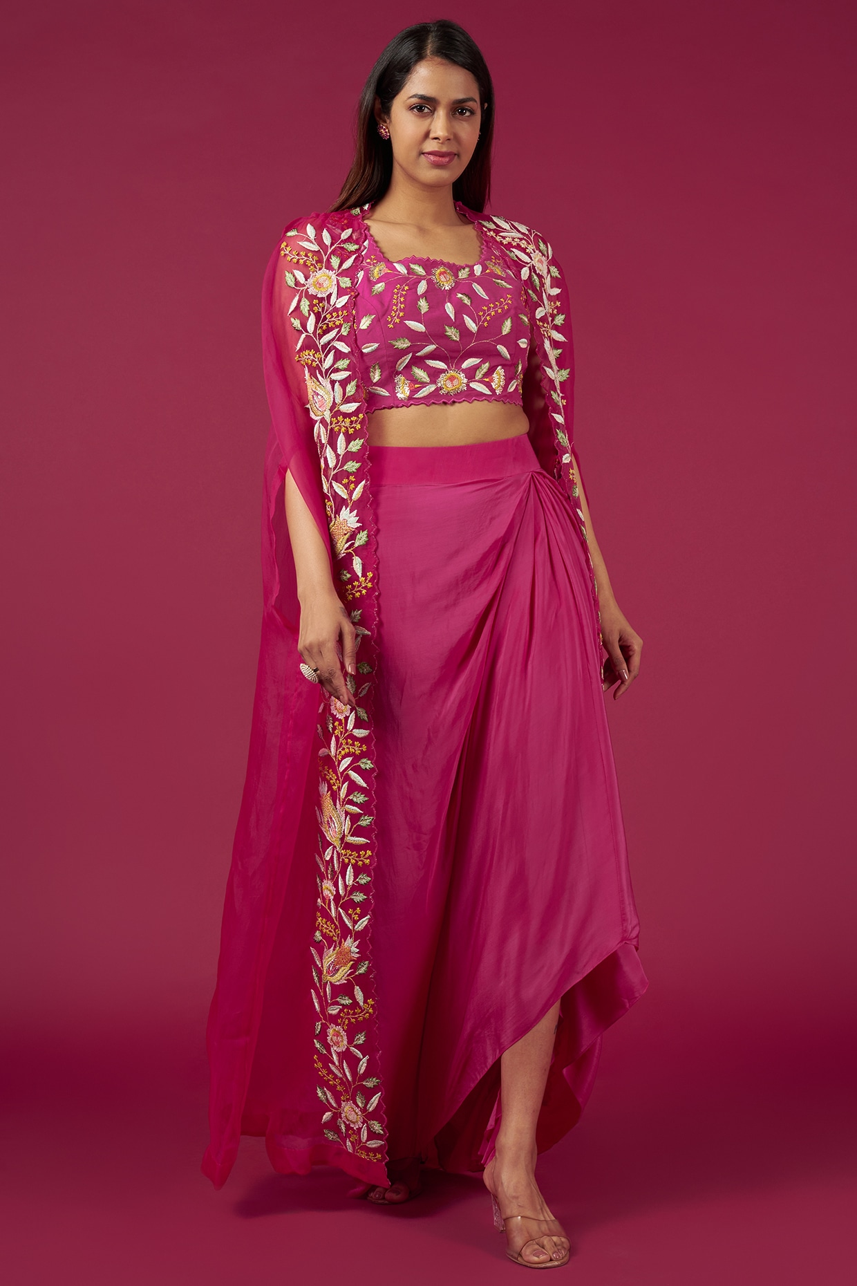 Dhoti skirt and outlet crop top