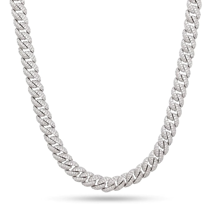 White Gold Plated Cubic Zircon Cuban Chain by Drip project at Pernia's Pop Up Shop