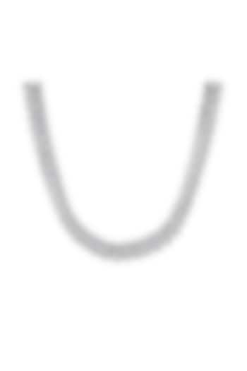 White Gold Plated Cubic Zircon Cuban Chain by Drip project at Pernia's Pop Up Shop