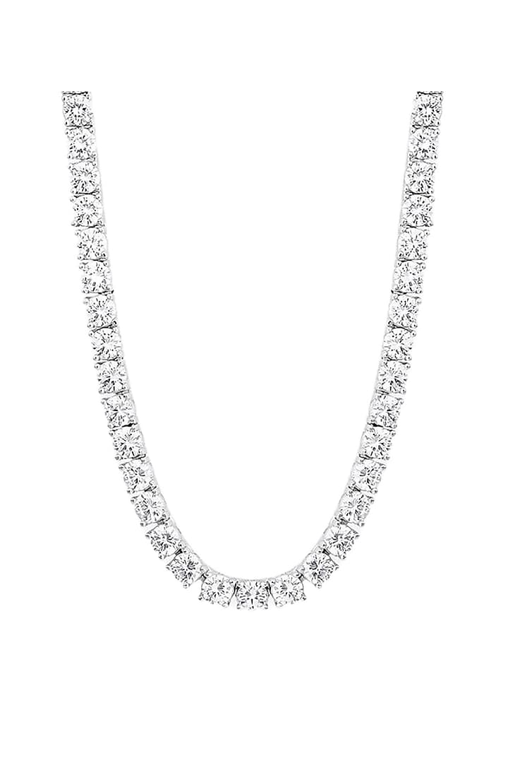 White Gold Plated Cubic Zircon Tennis Chain by Drip project at Pernia's Pop Up Shop