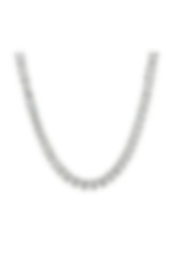 White Gold Plated Cubic Zircon Baguette Tennis Chain by Drip project at Pernia's Pop Up Shop