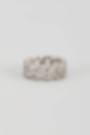 White Plated Cubic Zirconia Ring by Drip project