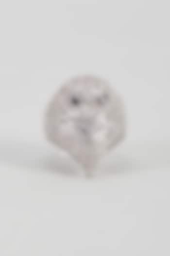 White Plated Cubic Zirconia Ring by Drip project at Pernia's Pop Up Shop