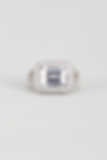 White Plated Cubic Zirconia Ring by Drip project