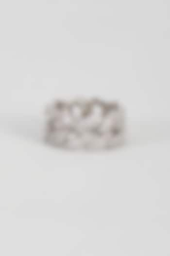 White Plated Cubic Zirconia Ring by Drip project