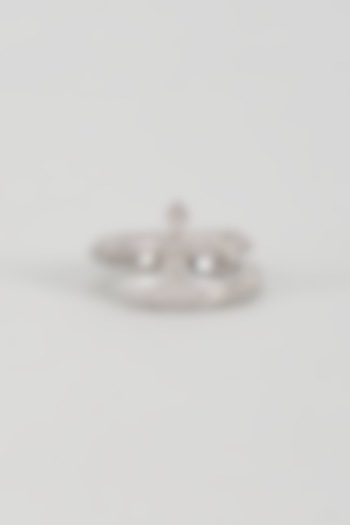 White Plated Cubic Zirconia Ring by Drip project