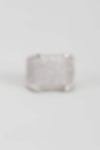 White Plated Cubic Zirconia Ring by Drip project