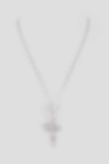 White Gold Plated Cubic Zirconia Pendant by Drip project at Pernia's Pop Up Shop