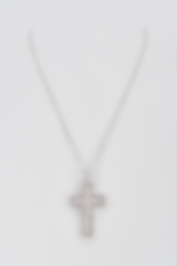 White Gold Plated Cubic Zirconia Pendant by Drip project at Pernia's Pop Up Shop