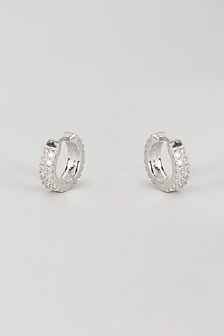 White Gold Plated Cubic Zirconia Earrings by Drip project